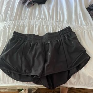black logo print hotty hot shorts
